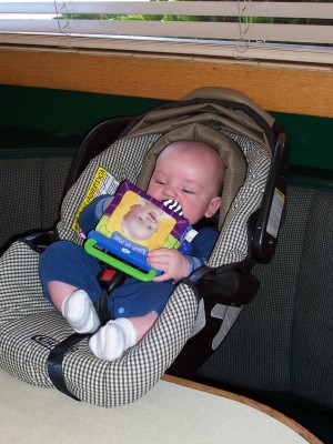 [Andrew chewing on a book]