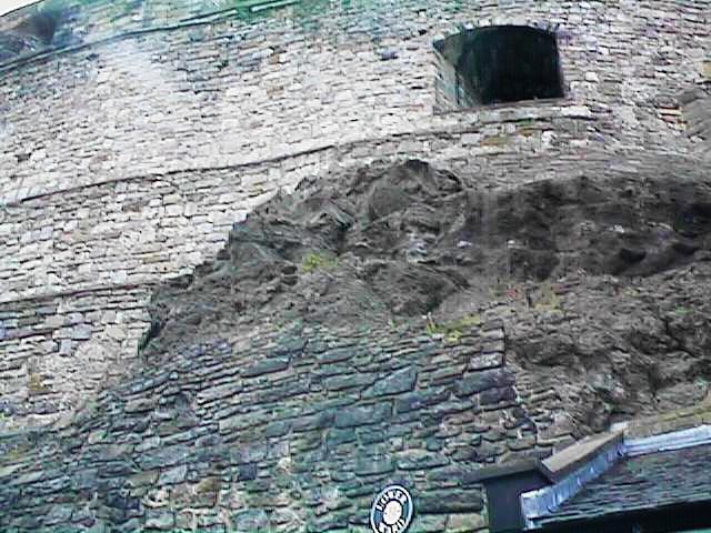 [ Close up of wall and rock ]