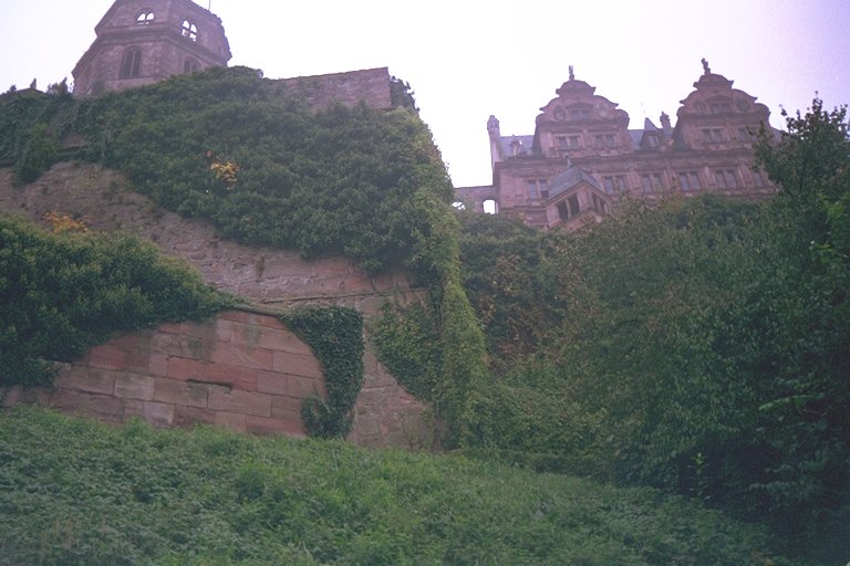 [ Closeup of front wall of Heidelberg Castle ]